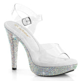 Fabulicious Cocktail 508Dm Clear Silver Rhinestone Shoes